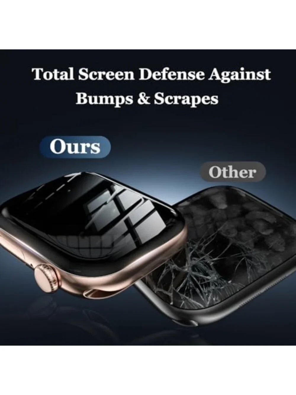 2 Pack Tempered Glass Screen Protector for Apple Watch 10/11, Full Coverage